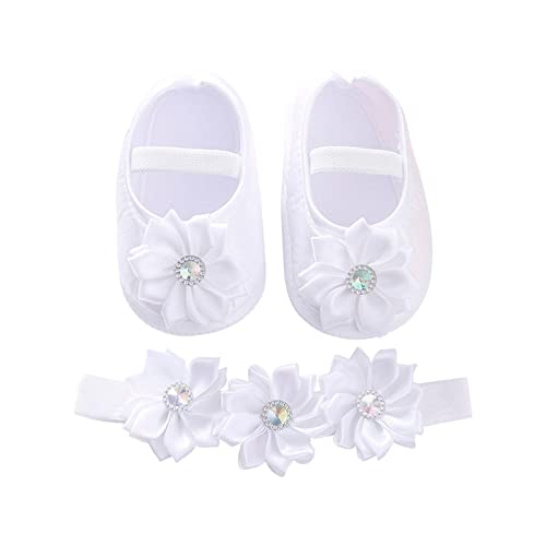 KMKM Baby Schuhe 0-3monate Kleinkind Schuhe Prinzessin Schuhe MäDchen Lauflernschuhe Weichen Sohle Rutschfest Babyschuhe Neugeborene Taufschuhe mit Bowknot Krabbelschuhe Indoor Kinderschuhe von KMKM