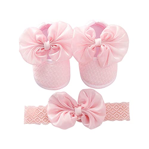 KMKM Baby Schuhe 0-3monate Kleinkind Schuhe Prinzessin Schuhe MäDchen Lauflernschuhe Weichen Sohle Rutschfest Babyschuhe Neugeborene Taufschuhe mit Bowknot Krabbelschuhe Indoor Kinderschuhe von KMKM