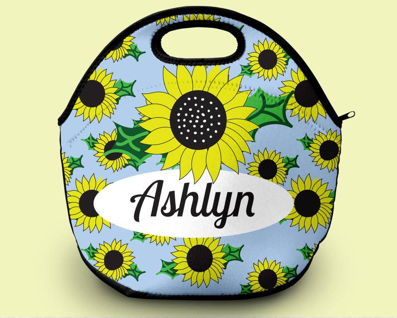 Sonnenblume Muster Kinder Lunch Bag, Back To School Neopren Mädchen Geschenk Für Enkelin, Geldbörse von KMNCreativityNE