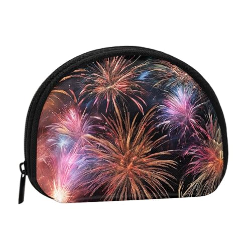 (Explosion Firework 3d) Kleine Münzgeldbörse Mini Geldbörse Reißverschluss Münztasche Wechselgeldbörse für Damen und Herren, tragbare Make-up-Tasche, Kosmetiktasche, schwarz, Einheitsgröße, lässig, von KMNHBGF