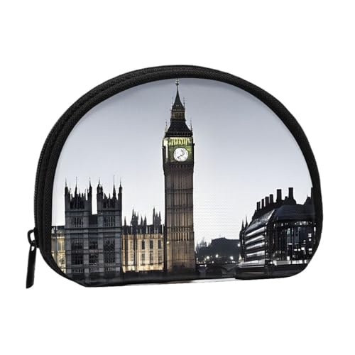 (London) Kleine Münzgeldbörse, Mini-Geldbörse, Reißverschluss, Münztasche, Kleingeldbörse für Damen und Herren, tragbare Make-up-Tasche, Kosmetiktasche, schwarz, Einheitsgröße, lässig, Schwarz , von KMNHBGF