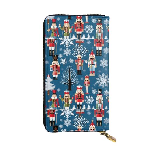 KMNHBGF Lange Geldbörse für Damen und Herren, Nussknacker, Ballett, Weihnachten, Tanz, Leder, Geldbeutel, Kartenhalter, Reißverschlussfach, mehrere Fächer, Nussknacker, Ballett, Weihnachten, Tanz,, von KMNHBGF