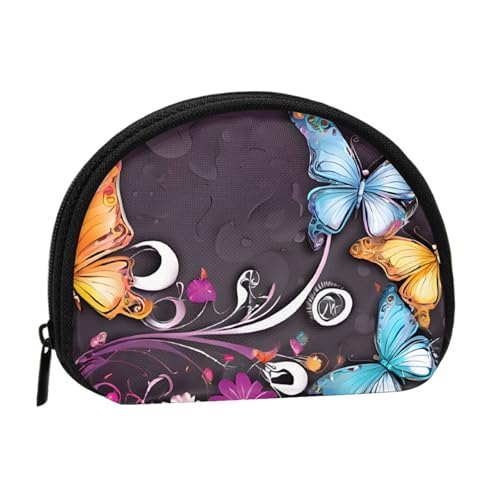 Kleine Geldbörse mit Schmetterlingen, Mini-Geldbörse, Reißverschluss, Münztasche, Kleingeldbörse für Damen und Herren, tragbare Make-up-Tasche, Kosmetiktasche, schwarz, Einheitsgröße, lässig, Schwarz Kleine Geldbörse mit Schmetterlingen, Mini-Geldbörse, Reißverschluss, Münztasche, Kleingeldbörse für Damen und Herren, tragbare Make-up-Tasche, Kosmetiktasche, schwarz, Einheitsgröße, lässig, Schwarz von KMNHBGF