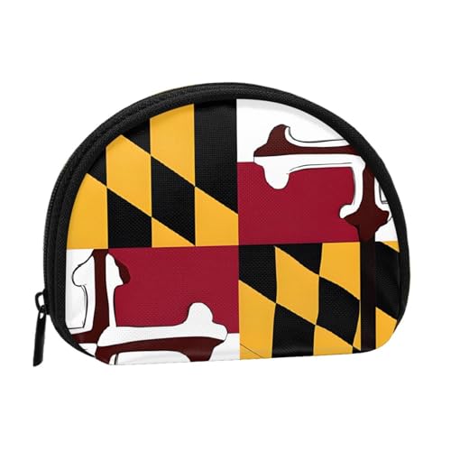 Kleine Münzbörse mit Reißverschluss (Flagge von Maryland) für Damen und Herren, tragbare Make-up-Tasche, Kosmetiktasche, schwarz, Einheitsgröße, lässig, Schwarz , Einheitsgröße, Casual von KMNHBGF