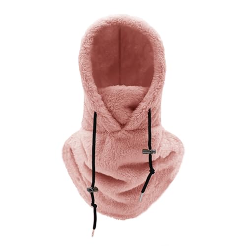 KMOCEPLY Thermo-Sturmhaube, Sherpa-Kapuze, Skimaske, Fleece, Winter-Sturmhaube für kaltes Wetter, winddicht, verstellbar, warm, Fleece-Mütze, Schal, Halswärmer für Herren, Winter, Outdoor-Sport, rose, von KMOCEPLY