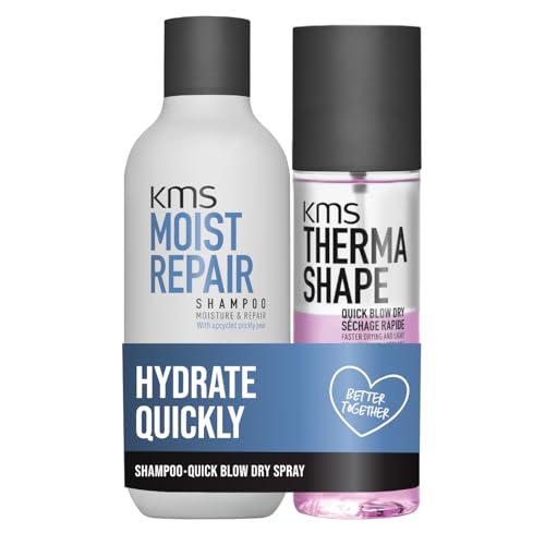 KMS Pflege-Set für gesundes, geschmeidiges Haar mit dem KMS MOISTREPAIR Shampoo und dem THERMASHAPE Quick Blow Dry Spray von KMS