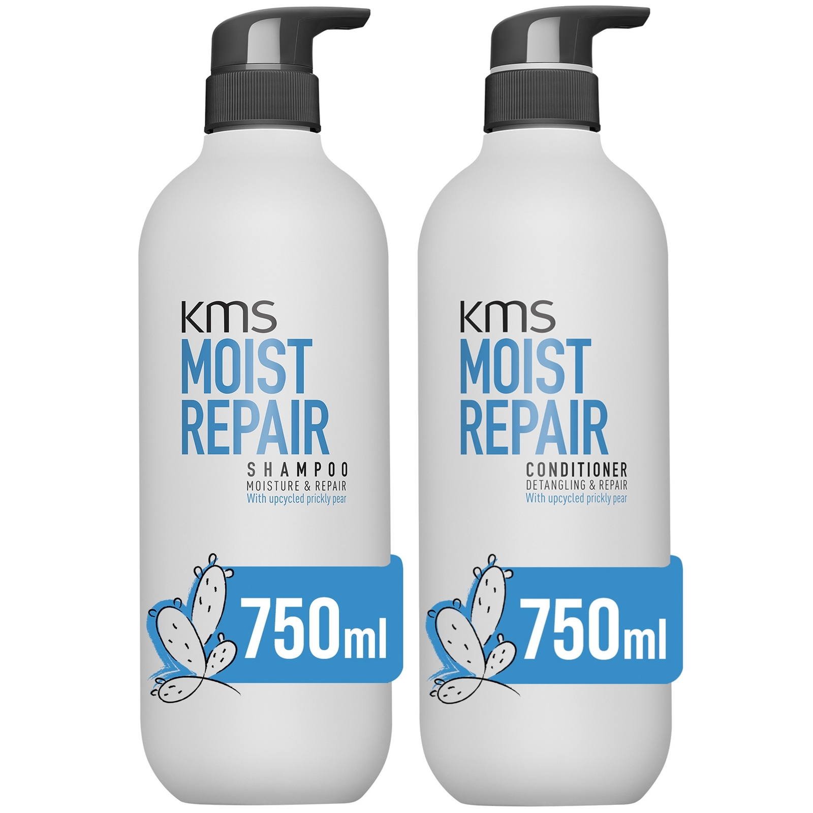 KMS Supersize Moist Repair Hair Rescue Shampoo and Conditioner Bundle for Dry and Damaged Hair von KMS