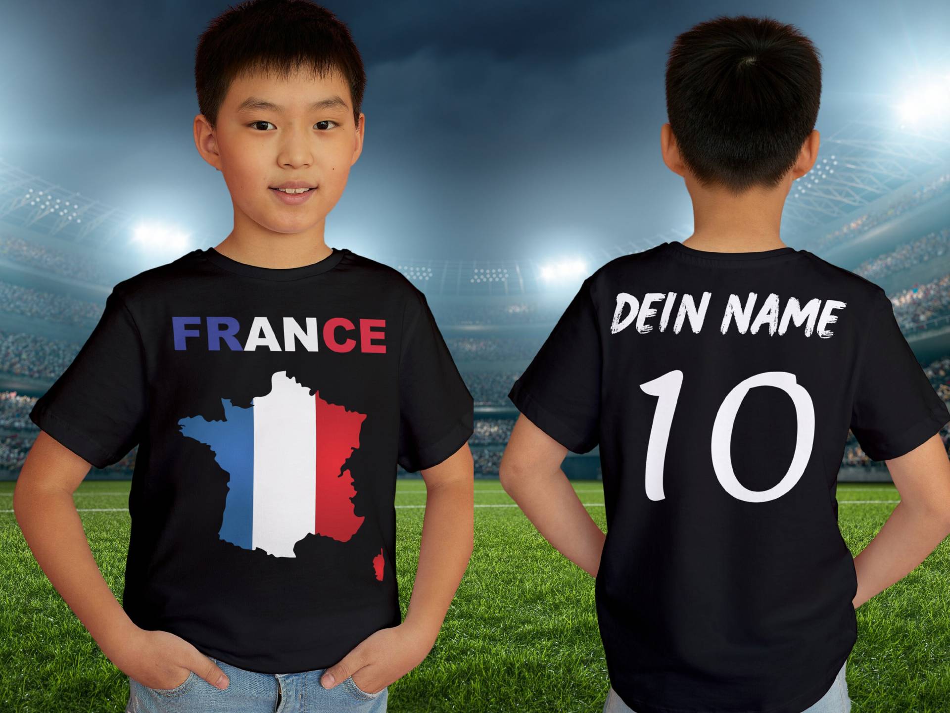 Personalisierte France Fan T-Shirt | Individueller Name Und Nummer Für Die Em 2024 I Herren, Damen Kinder Europameisterschaft Personalisierte France Fan T-Shirt | Individueller Name Und Nummer Für Die Em 2024 I Herren, Damen Kinder Europameisterschaft von KMTdruckwelt