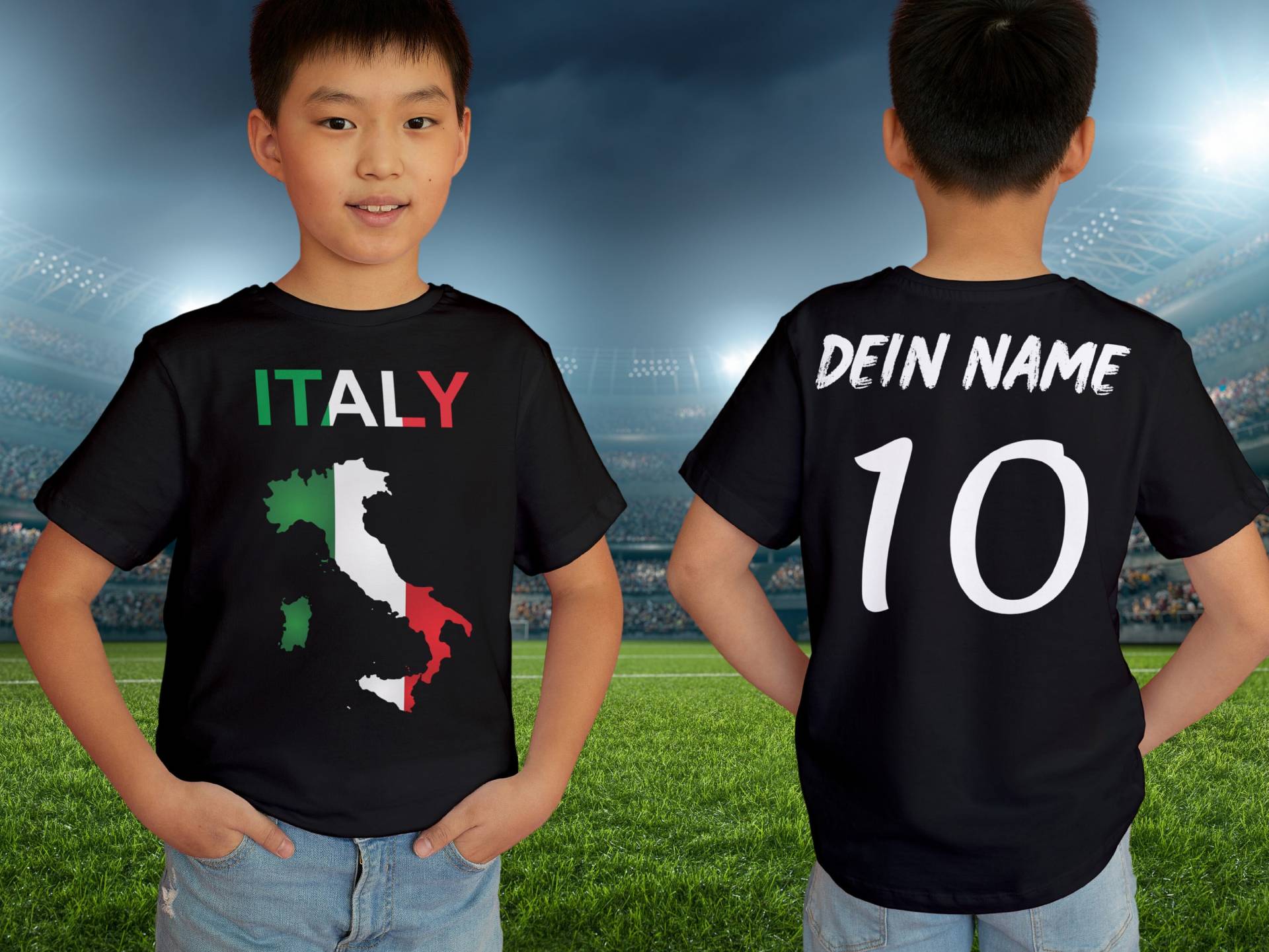 Personalisierte Italien Fan T-Shirt | Individueller Name Und Nummer Für Die Em 2024 I Herren, Damen Kinder Europameisterschaft Personalisierte Italien Fan T-Shirt | Individueller Name Und Nummer Für Die Em 2024 I Herren, Damen Kinder Europameisterschaft von KMTdruckwelt