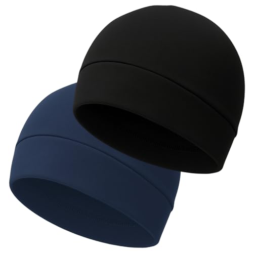 KMUTZENS Fahrradmütze Unter Helm, Leichte Dünne Baumwollmütze Skull Cap für Herren & Damen - Perfekt als Schlafmütze, Laufmütze, Übergangsmütze von KMUTZENS