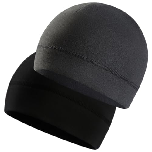 KMUTZENS Unisex Sportmütze aus Weichem Fleece – Thermo, Bequem Atmungsaktiv Multifunktionale Skull Cap für Radfahren, Motorradfahren, Laufen, Skifahren, Klettern, 2er-Pack für Herren und Damen von KMUTZENS