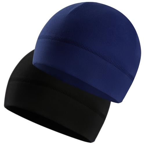 KMUTZENS Unisex Sportmütze aus Weichem Fleece – Thermo, Bequem Atmungsaktiv Multifunktionale Skull Cap für Radfahren, Motorradfahren, Laufen, Skifahren, Klettern, 2er-Pack für Herren und Damen von KMUTZENS