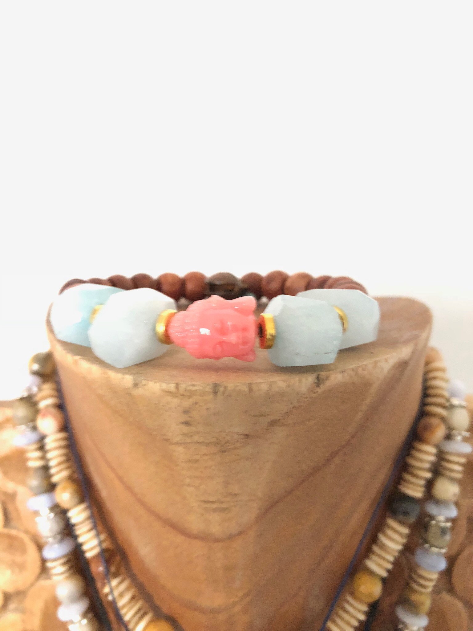 Sky Blue Jade Armband/Chunky Jade/Große Perle Armband/Handgemachte/Rosewood Armband/Budha Perle/Heilstein von KMVidamia