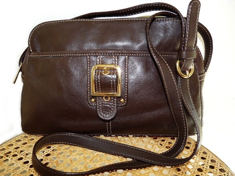 Vintage Braune Leder Umhängetasche Von Aurielle von KMalinkaVintage