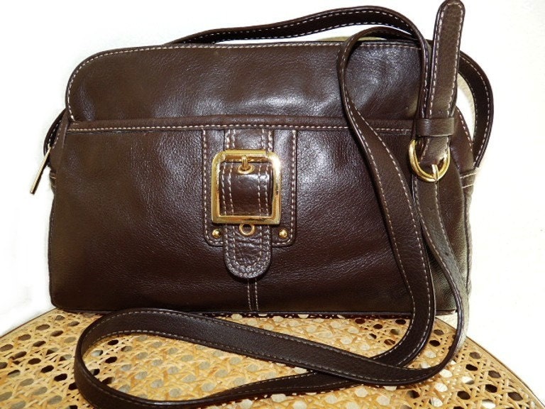 Vintage Braune Leder Umhängetasche Von Aurielle von KMalinkaVintage