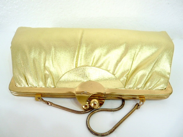 Vintage Geldbörse Gold Metallic | Goldkette Abendtasche Hl, Feiertagsparty-Geldbeutel von KMalinkaVintage