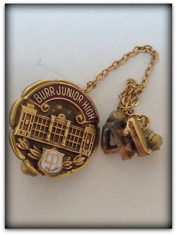 Vintage Lux, Bond & Green Jewelers - Burr Junior High 1941 Pin Mit "41' Verlängerungsnadel An Kette von KMichaelKollectibles