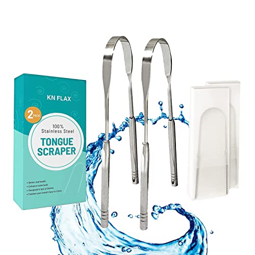 KN Flax Zungenreiniger reduziert schlechten Atem, pflegt die Mundpflege, 100 % BPA-frei, Metall, Zungenreiniger für Erwachsene und Kinder, einfach zu verwenden mit nicht-synthetischem Griff, 2 Stück KN Flax Zungenreiniger reduziert schlechten Atem, pflegt die Mundpflege, 100 % BPA-frei, Metall, Zungenreiniger für Erwachsene und Kinder, einfach zu verwenden mit nicht-synthetischem Griff, 2 Stück von KN FLAX