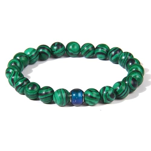 8mm Natursteinperlenarmband Unisex, Grüner Malachit Zebradruck und Blaugrüne Wechselperlen Handgefertigtes Perlenarmband, Yoga Armreif Schlicht und Bezaubernd 8mm 8mm Natursteinperlenarmband Unisex, Grüner Malachit Zebradruck und Blaugrüne Wechselperlen Handgefertigtes Perlenarmband, Yoga Armreif Schlicht und Bezaubernd 8mm von KNDSSMY