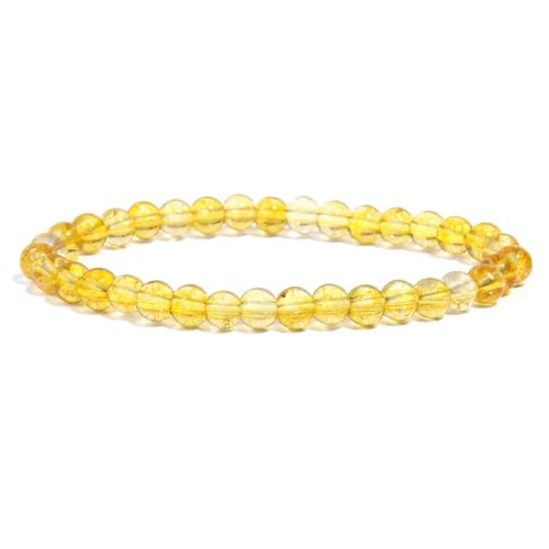 Handgefertigtes Perlenarmband aus Naturstein Für Damen, Stretch-Armband aus Gelbem und Violettem Citrin mit 6mm Perlen, Verstellbarer Yoga-Armreif aus Kristall, Stilvoll und Schlicht, Gelb, 6mm Handgefertigtes Perlenarmband aus Naturstein Für Damen, Stretch-Armband aus Gelbem und Violettem Citrin mit 6mm Perlen, Verstellbarer Yoga-Armreif aus Kristall, Stilvoll und Schlicht, Gelb, 6mm von KNDSSMY