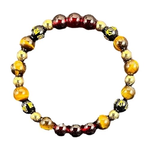 KNDSSMY 8mm Handgefertigtes Stretch-Armband aus Naturstein, Armband aus Natürlichem Tigerauge-Stein und Rotem Achat mit Perlen, Modischer Party-Armreif, Geeignet Für Frauen, Männer und Teenager, 8mm KNDSSMY 8mm Handgefertigtes Stretch-Armband aus Naturstein, Armband aus Natürlichem Tigerauge-Stein und Rotem Achat mit Perlen, Modischer Party-Armreif, Geeignet Für Frauen, Männer und Teenager, 8mm von KNDSSMY
