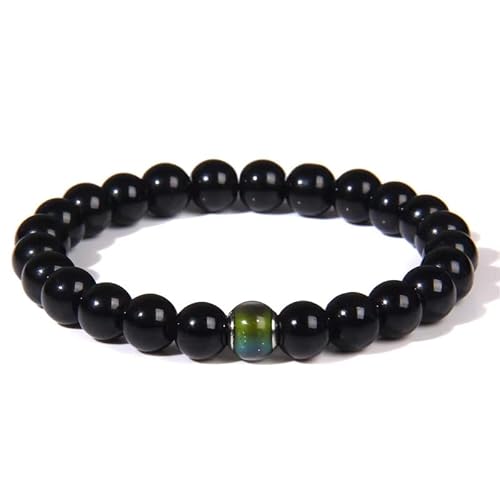 KNDSSMY Armband aus Naturstein-Edelsteinperlen, 8mm Verstellbares Stretch-Armband aus Schwarzem Onyx und Blaugrünen Wechselperlen, Modischer Yoga-Chakra-Armreif 8mm KNDSSMY Armband aus Naturstein-Edelsteinperlen, 8mm Verstellbares Stretch-Armband aus Schwarzem Onyx und Blaugrünen Wechselperlen, Modischer Yoga-Chakra-Armreif 8mm von KNDSSMY