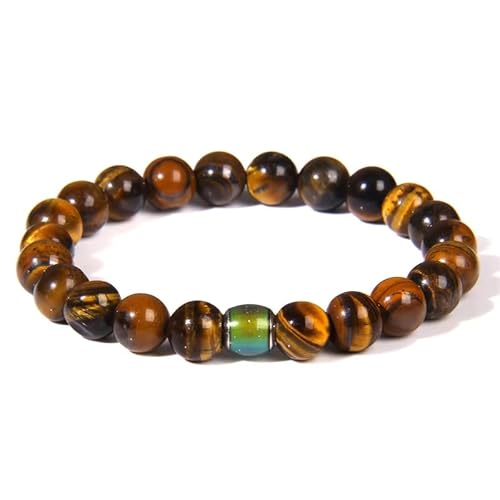 KNDSSMY Handgefertigtes Armband aus Naturstein-Edelsteinen, Armband mit Natürlichen Tigeraugen-Perlen, 8mm Perlen, Yoga-Stretch-Armreif, Stilvoll und Bezaubernd, 8mm KNDSSMY Handgefertigtes Armband aus Naturstein-Edelsteinen, Armband mit Natürlichen Tigeraugen-Perlen, 8mm Perlen, Yoga-Stretch-Armreif, Stilvoll und Bezaubernd, 8mm von KNDSSMY