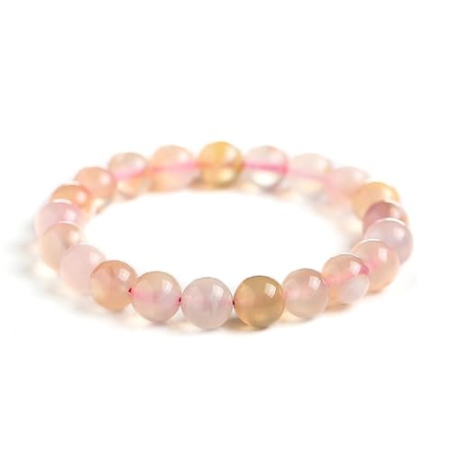 KNDSSMY Handgefertigtes Armband aus Natursteinperlen Für Frauen, Rosa Sakura-Kirschblüten-Achat-Stretch-Armbänder mit 8mm Perlen, Modischer Yoga-Edelstein-Armreif mit 8mm KNDSSMY Handgefertigtes Armband aus Natursteinperlen Für Frauen, Rosa Sakura-Kirschblüten-Achat-Stretch-Armbänder mit 8mm Perlen, Modischer Yoga-Edelstein-Armreif mit 8mm von KNDSSMY