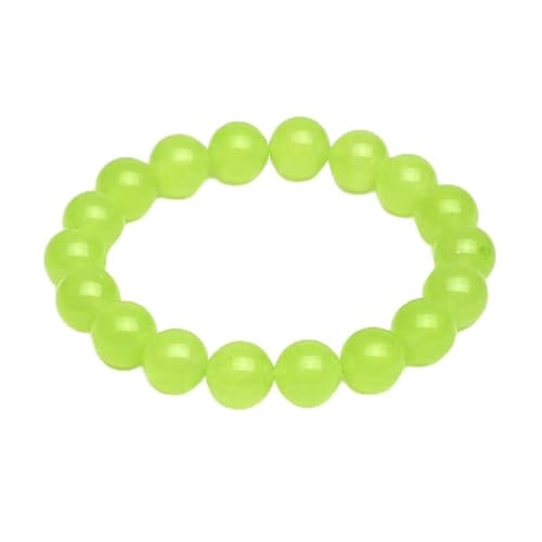 KNDSSMY Handgefertigtes Perlenarmband aus Naturstein, Traubengrüner Quarzit, Verstellbares Stretcharmband, 10mm Perlen, Geschenke Für Liebhaber und Freunde, Geburtstag, Valentinstag, 10mm von KNDSSMY
