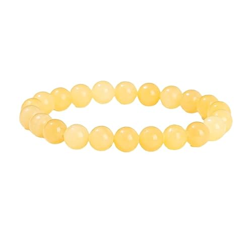 KNDSSMY Handgefertigtes Perlenarmband aus Naturstein Für Damen, 8mm Gelbe Jade-Rundperlen, Modisches Stretch-Armband Für Damen und Mädchen, Stilvoll und Schlicht 8mm KNDSSMY Handgefertigtes Perlenarmband aus Naturstein Für Damen, 8mm Gelbe Jade-Rundperlen, Modisches Stretch-Armband Für Damen und Mädchen, Stilvoll und Schlicht 8mm von KNDSSMY