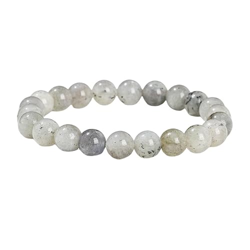 KNDSSMY Modisches Armband aus Naturstein, Handgefertigt, Verstellbar, Weißes Spektrolith-Stretch-Armband, 8mm Runde Perlen, Yoga-Armreif, Geschenk Für Frauen und Männer, Geburtstag, 8mm KNDSSMY Modisches Armband aus Naturstein, Handgefertigt, Verstellbar, Weißes Spektrolith-Stretch-Armband, 8mm Runde Perlen, Yoga-Armreif, Geschenk Für Frauen und Männer, Geburtstag, 8mm von KNDSSMY