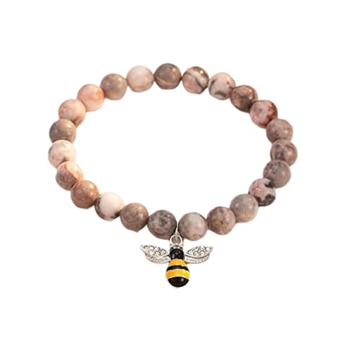 KNDSSMY Stretch-Armband aus Naturstein Für Damen, Handgefertigtes Perlenarmband mit Bienenanhänger, 8mm Perlen, Geschenk Für Freundschaft und Geburtstag Für Frauen, Teenager-Mädchen, 8mm KNDSSMY Stretch-Armband aus Naturstein Für Damen, Handgefertigtes Perlenarmband mit Bienenanhänger, 8mm Perlen, Geschenk Für Freundschaft und Geburtstag Für Frauen, Teenager-Mädchen, 8mm von KNDSSMY