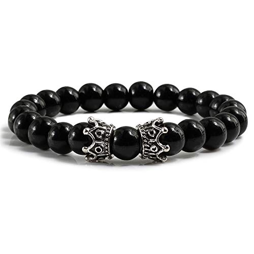 KNDSSMY Stretch-Armband aus Naturstein mit Doppelkrähen-Anhänger, 8mm Schwarze Matt Lavasteinperlen, Handgefertigte Perlenarmbänder, Unisex, Paar-Armreif, Stilvoll und Charmant, Helles Silber, 8mm KNDSSMY Stretch-Armband aus Naturstein mit Doppelkrähen-Anhänger, 8mm Schwarze Matt Lavasteinperlen, Handgefertigte Perlenarmbänder, Unisex, Paar-Armreif, Stilvoll und Charmant, Helles Silber, 8mm von KNDSSMY