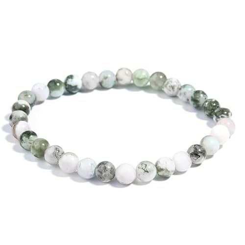 Naturstein Handgefertigtes Perlenarmband Unisex, Verstellbares Grünes Dendritisches Achat Stretch Armband, Mode Yoga Armreif 6/8/10mm Perlen Geburtstag Valentinstag 10mm Naturstein Handgefertigtes Perlenarmband Unisex, Verstellbares Grünes Dendritisches Achat Stretch Armband, Mode Yoga Armreif 6/8/10mm Perlen Geburtstag Valentinstag 10mm von KNDSSMY