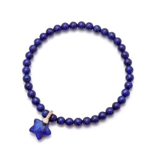 Naturstein-Stretcharmband Unisex, Verstellbares Dunkelblaues Jade-Perlenarmband mit Sternanhänger, Modeschmuck-Geschenk Für Frauen & Männer & Teenager 4mm Naturstein-Stretcharmband Unisex, Verstellbares Dunkelblaues Jade-Perlenarmband mit Sternanhänger, Modeschmuck-Geschenk Für Frauen & Männer & Teenager 4mm von KNDSSMY