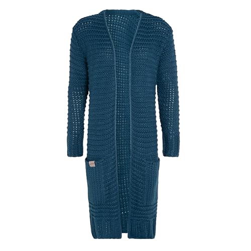 KNIT FACTORY - Alex Lange Strickjacke - Offenen Cardigan - Aus Wolle - Angenehm weich - Petrol - 40/42 von KNIT FACTORY