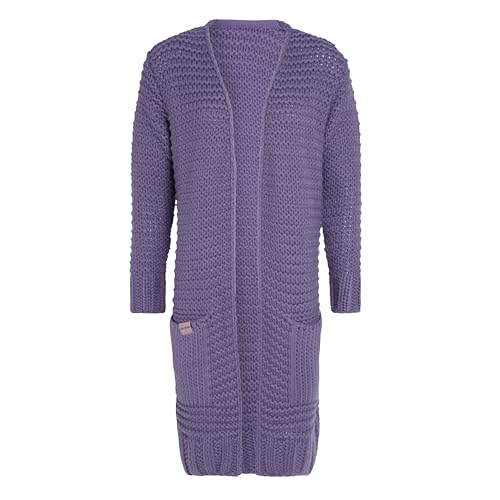 Knit Factory - Alex lange Strickjacke - Offenen Cardigan - Aus Wolle - Angenehm weich - Violett - 40/42 von KNIT FACTORY