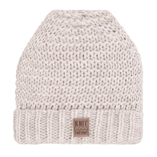KNIT FACTORY - Alex Mütze - Strickmütze - Aus Wolle - Robusten Look - Beige von KNIT FACTORY