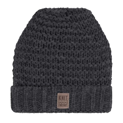 KNIT FACTORY - Alex Mütze - Strickmütze - Aus Wolle - Robusten Look - Anthrazit von KNIT FACTORY