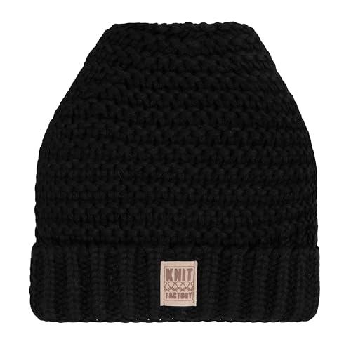 KNIT FACTORY - Alex Mütze - Strickmütze - Aus Wolle - Robusten Look - Schwarz von KNIT FACTORY