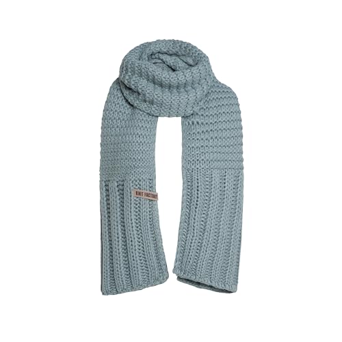 Knit Factory - Alex Schal - Lange Strickschal - Mit grobmaschige Strickmuster - Aus Wolle - Für Damen und Herren - Stone Green - 200 x 45 cm von KNIT FACTORY