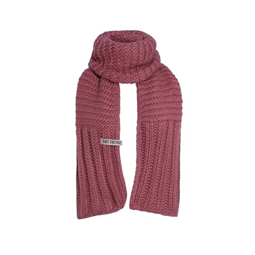 KNIT FACTORY - Alex Schal - Lange Strickschal - Mit grobmaschige Strickmuster - Aus Wolle - Für Damen und Herren - Stone Red - 200 x 45 cm von KNIT FACTORY