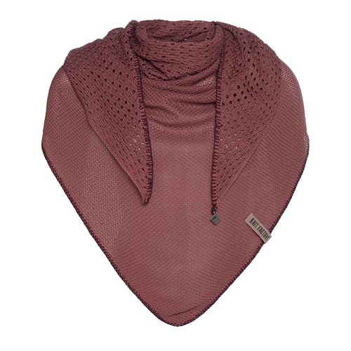 KNIT FACTORY - April Dreieckstuch - Trendiger Damenschal - Für Frühling und Sommer - Fein gewebte Baumwolle - Hochwertige Qualität - Stone Red von KNIT FACTORY