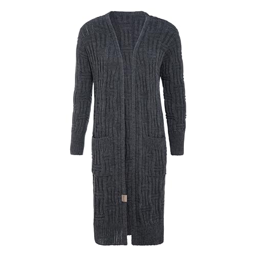 KNIT FACTORY - Bobby Lange Strickjacke - Anthrazit - 36/38 von KNIT FACTORY