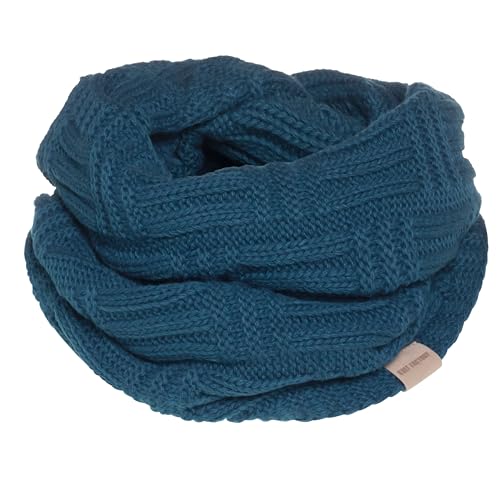 KNIT FACTORY - Bobby Loop Schal - Grob Gestrickter Schlauchschal - Für Damen und Herren - Strickschal mit Wolle - Hochwertige Qualität - Petrol von KNIT FACTORY