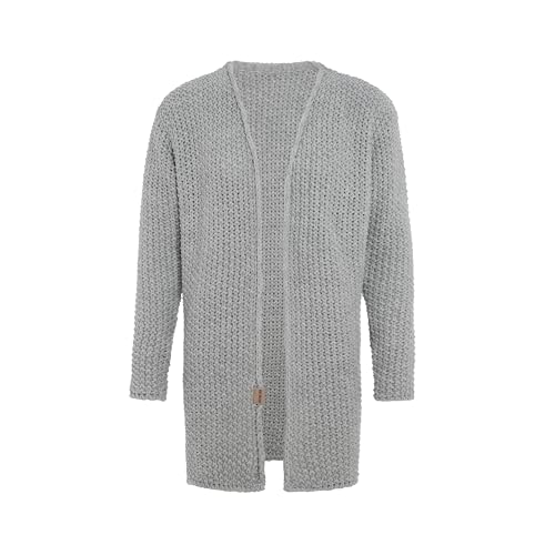 KNIT FACTORY - Carry Strickjacke - Mittellange Damen Strickjacke - Cardigan mit Wolle - Hochwertige Qualität - Grau - 36/38 von KNIT FACTORY