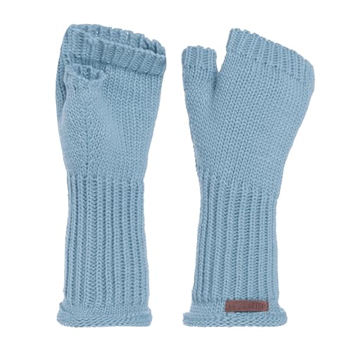 KNIT FACTORY - Cleo Handstulpen - Fingerlose Handschuhe - Gestrickte Handschuhe für Winter - Damen Handstulpen aus Wolle - Hochwertige Qualität - Celeste von KNIT FACTORY