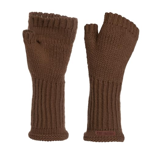 KNIT FACTORY - Cleo Handstulpen - Fingerlose Handschuhe - Gestrickte Handschuhe für Winter - Damen Handstulpen aus Wolle - Hochwertige Qualität - Tobacco von KNIT FACTORY