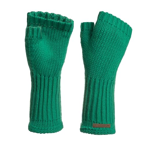 KNIT FACTORY - Cleo Handstulpen - Fingerlose Handschuhe - Gestrickte Handschuhe für Winter - Damen Handstulpen aus Wolle - Hochwertige Qualität - Bright Green von KNIT FACTORY