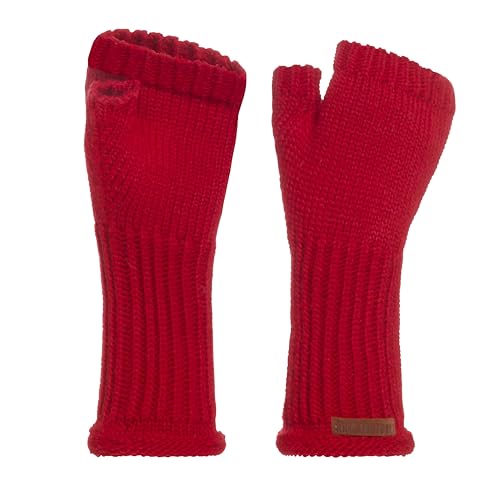 KNIT FACTORY - Cleo Handstulpen - Fingerlose Handschuhe - Gestrickte Handschuhe für Winter - Damen Handstulpen aus Wolle - Hochwertige Qualität - Bright Red von KNIT FACTORY